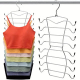 2pcs 8 Tier Metal Clothes Hanger Underwear Storage Organizer Stainless Steel - Low Angle