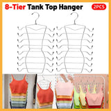 2pcs 8 Tier Metal Clothes Hanger Underwear Storage Organizer Stainless Steel - Extra Image