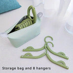 Portable Foldable Clothes Rack Travel Drying Stand for Home and Outdoor Use - Blue