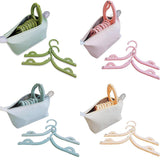 Portable Foldable Clothes Rack Travel Drying Stand for Home and Outdoor Use - Yellow - Front View