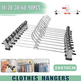 Metal Clip Hangers Clothes Trousers Skirts Pants Coat Non Slip Bulk Clothing Rack - 10PCS