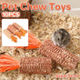 10pcs Pet Chewing Radish Hamster Toys Corn Cob Teething Sticks for Small Animals