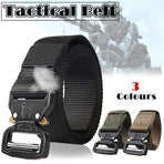 Mens Canvas Outdoor Tactical Belt Heavy Duty Army Waist Web Strap Waistband Hot - Army Green