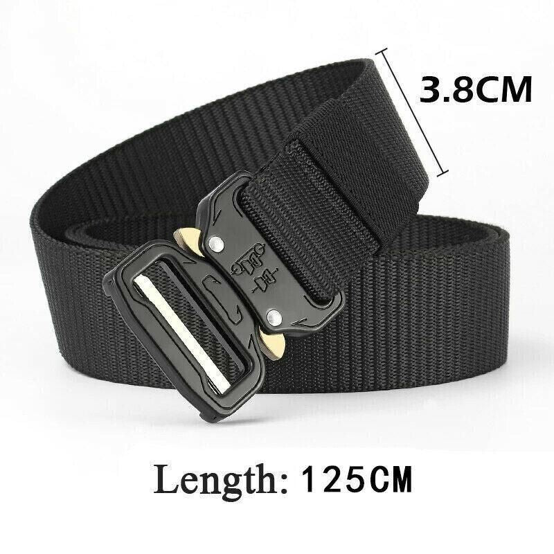 Mens Canvas Outdoor Tactical Belt Heavy Duty Army Waist Web Strap Waistband Hot - Army Green