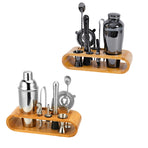 Cocktail Shaker Set Bar Tools Stainless Steel Mixing Glasses Drink Shaker Cups - Black