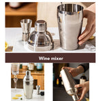 Cocktail Shaker Set Bar Tools Stainless Steel Mixing Glasses Drink Shaker Cups - Black