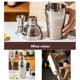 Cocktail Shaker Set Bar Tools Stainless Steel Mixing Glasses Drink Shaker Cups - Silver - 45-Degree Angle