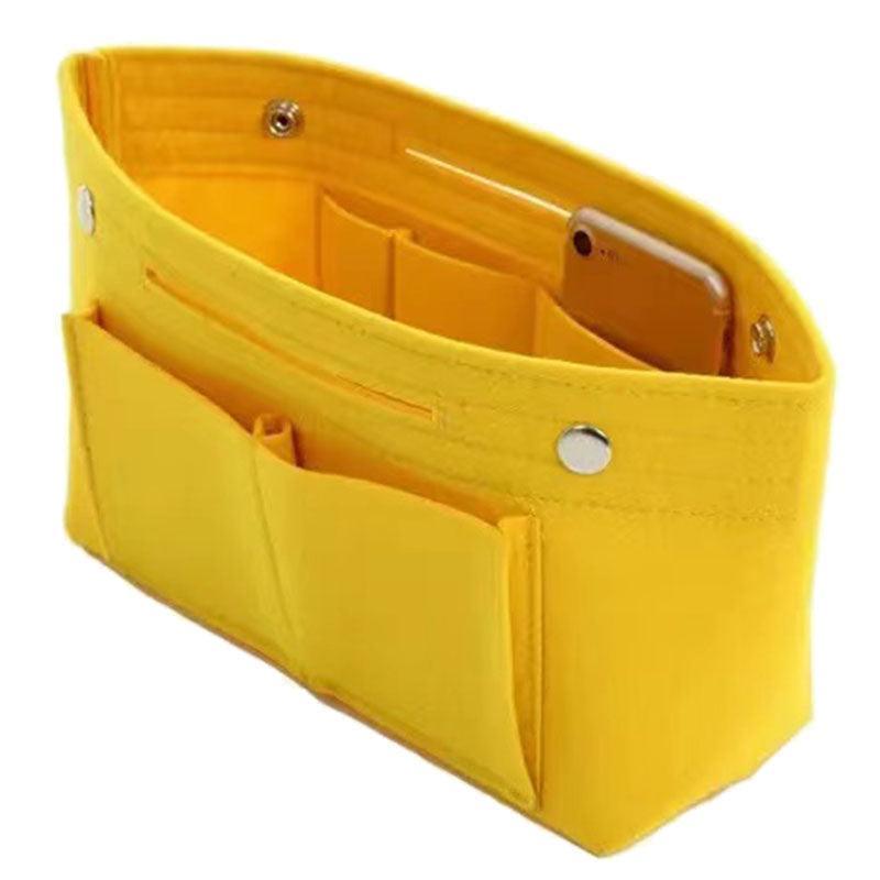 Travel Organiser Handbag Felt Bag Tote Insert Liner Purse Pouch Women 25*16*9Cm - Coffee