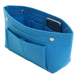 Travel Organiser Handbag Felt Bag Tote Insert Liner Purse Pouch Women 25*16*9Cm - Coffee - Extra Image