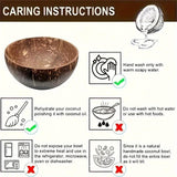 4Sets Natural Coconut Shell Bowls Tableware for Rice Dessert Salad - 45-Degree Angle