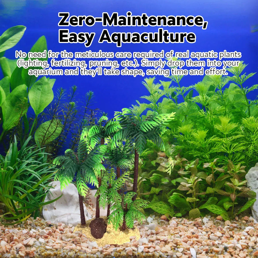 Plastic Simulated Coconut Tree Decoration for Freshwater Saltwater Fish Tank