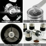 Small Manual Coffee Grinder Beans Nuts Adjustable Conical Ceramic Burr Grinder