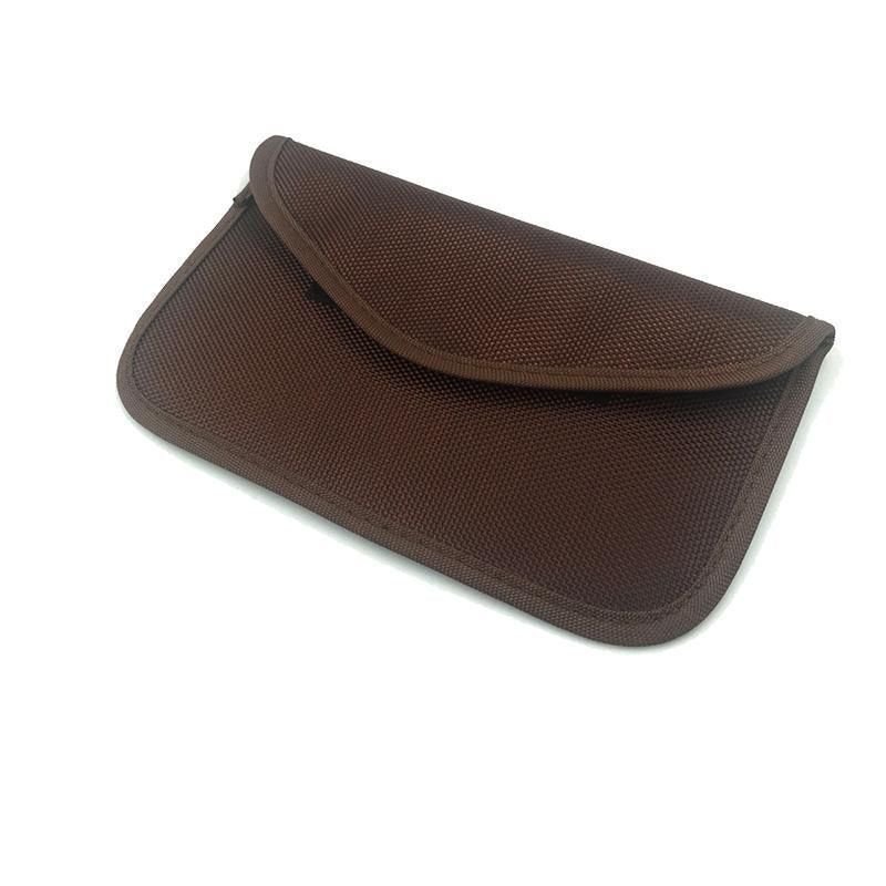 Car Key Case For Faraday Cage Fob Pouch Keyless RFID Blocking Bag - Coffee