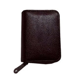 Compact Zipper Organ Card Cover Holder Wallet ID Bag Short Coin Purse Pockets - Brown