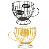 Snacks and Candy Organizer Coffee Capsules Shelf Storage for Kitchen and Pantry - Black - Front View