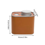Airtight Coffee Canister Storage Jar Pour Valve Leather 9.6 x 7 x 9.3cm - White