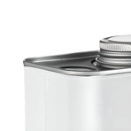 Airtight Coffee Canister Storage Jar Pour Valve Leather 9.6 x 7 x 9.3cm - White