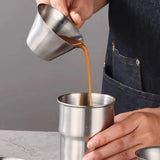 100ml Stainless Steel Coffee Extraction Measuring Cup Graduated Coffee Tool - Rear View