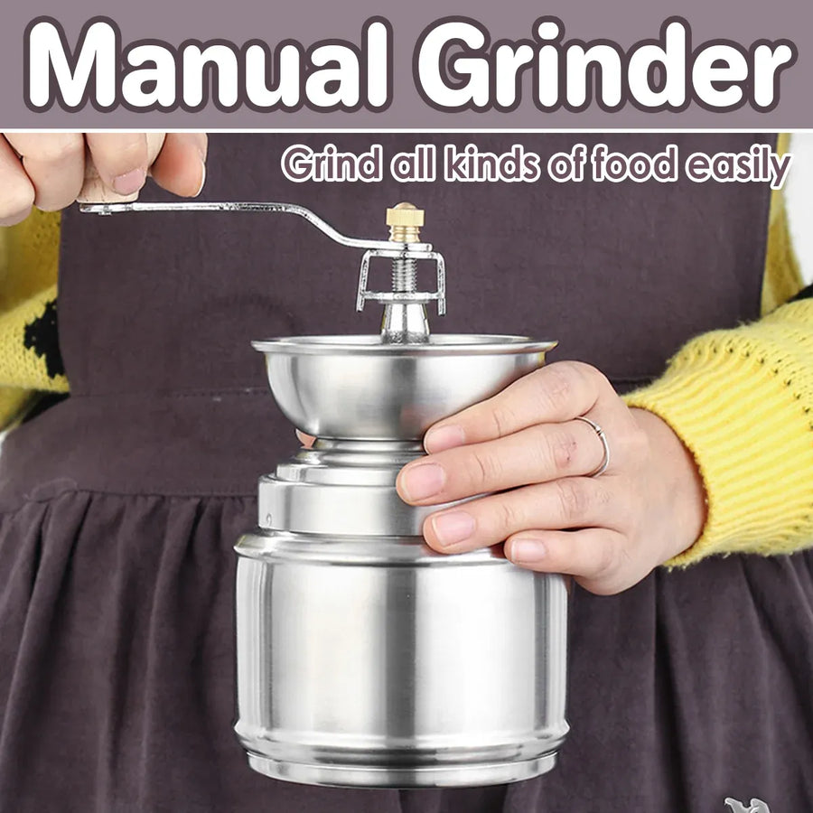 Manual Stainless Steel Grinder with Ceramic Core for Coffee Beans Rice Sesame
