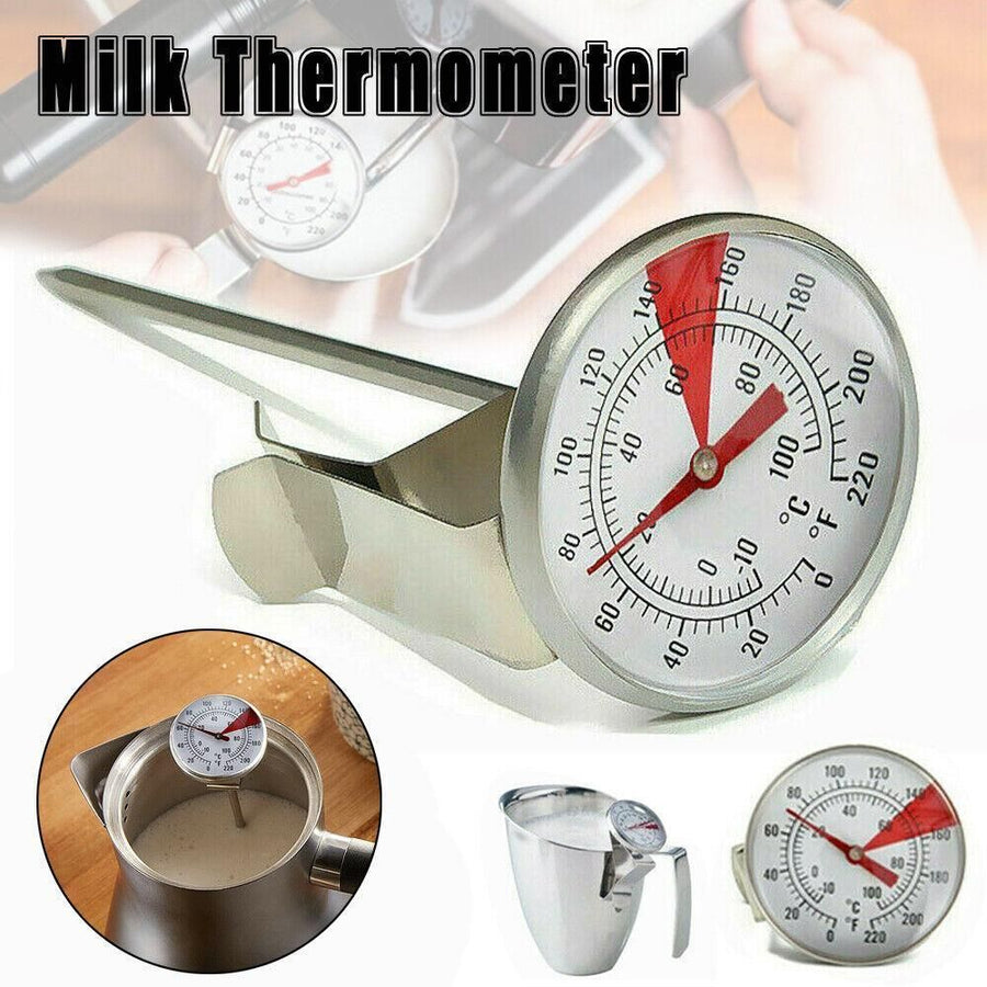 Milk Coffee Probe Thermometer Maker Temperature Jug Pan Clip Stainless Steel New