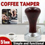 51mm Coffee Tamper Aluminum Alloy Base Wooden Handle for Espresso Machine