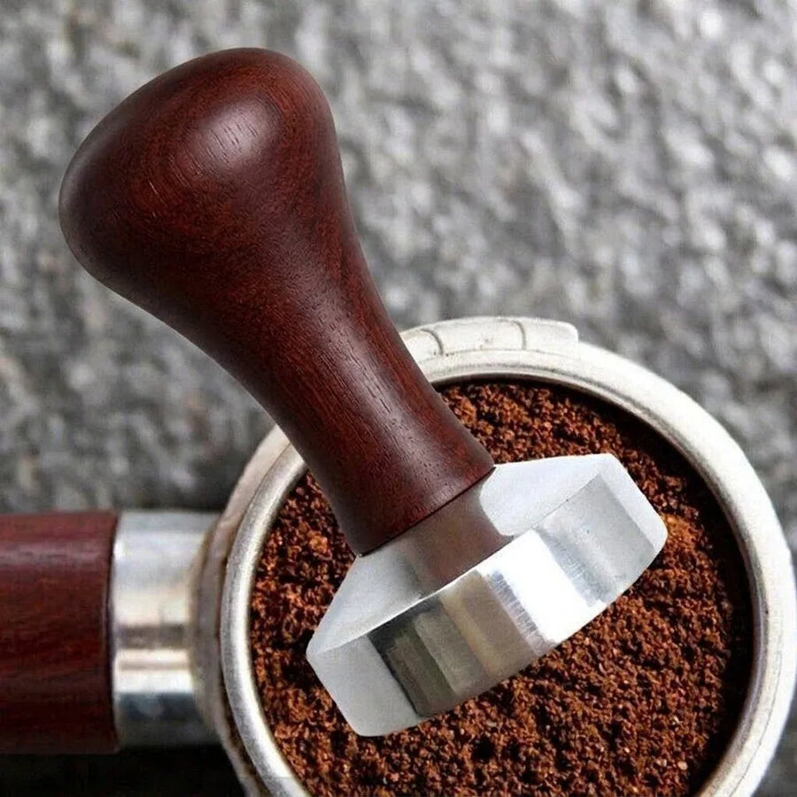 51mm Coffee Tamper Aluminum Alloy Base Wooden Handle for Espresso Machine