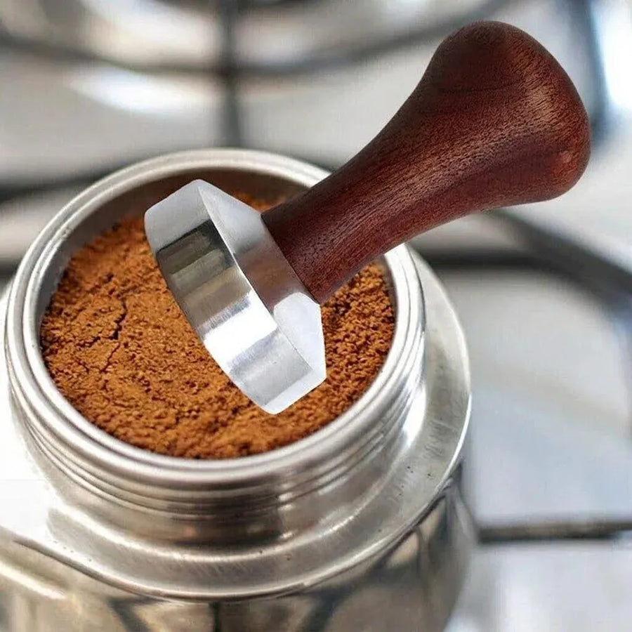 51mm Coffee Tamper Aluminum Alloy Base Wooden Handle for Espresso Machine
