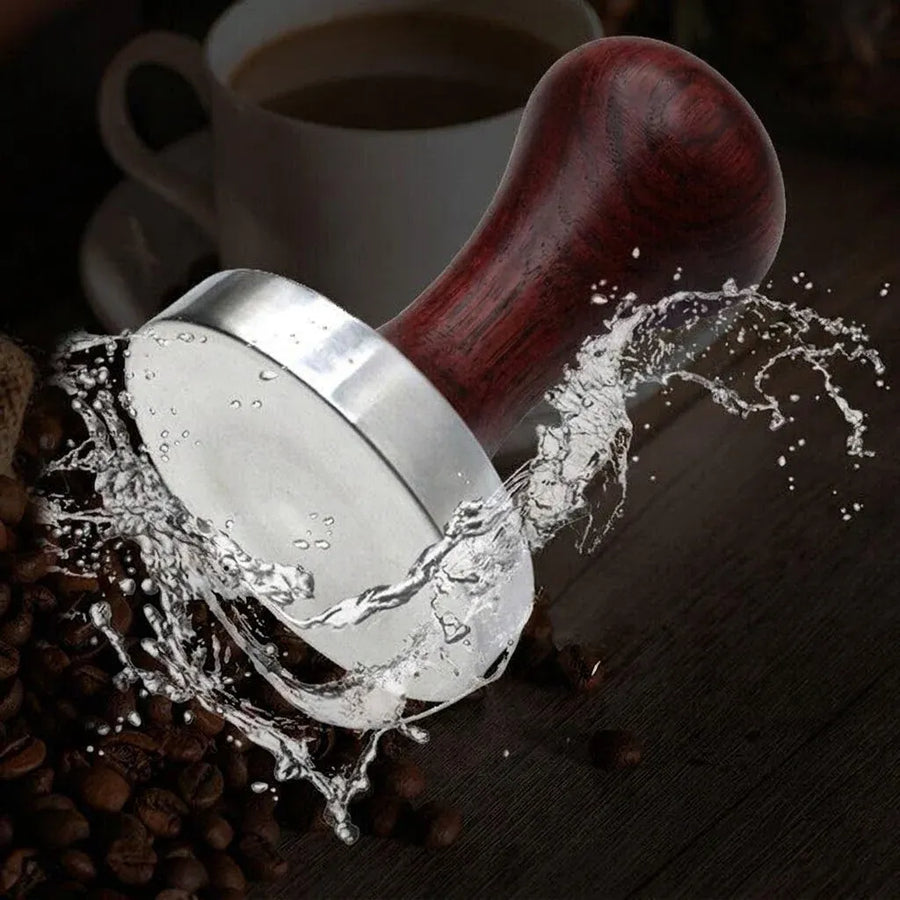 51mm Coffee Tamper Aluminum Alloy Base Wooden Handle for Espresso Machine