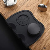 Double Slot Silicone Coffee Tamper Mat | Non-Slip Corner Tamping Pad 21×15×4cm - Rear View