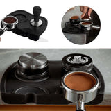 Double Slot Silicone Coffee Tamper Mat | Non-Slip Corner Tamping Pad 21×15×4cm