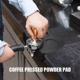 Double Slot Silicone Coffee Tamper Mat | Non-Slip Corner Tamping Pad 21×15×4cm - Top-Down View