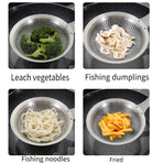 Stainless Steel Colander Spoon Kitchen Strainer Tool for Pasta Rice Vegetable