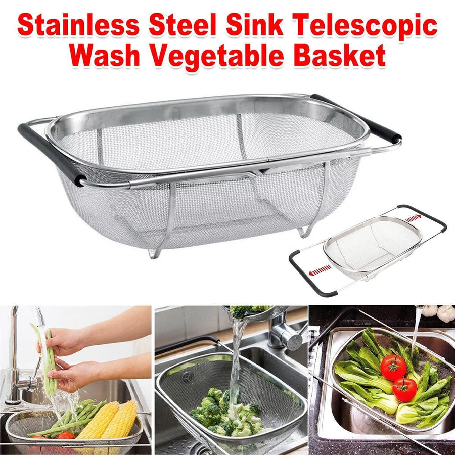 1-Piece Adjustable Over-Sink Drain Basket