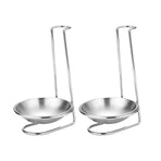 2 Pcs Portable Stainless Steel Soup Colander Rack Kitchen Utensil Storage