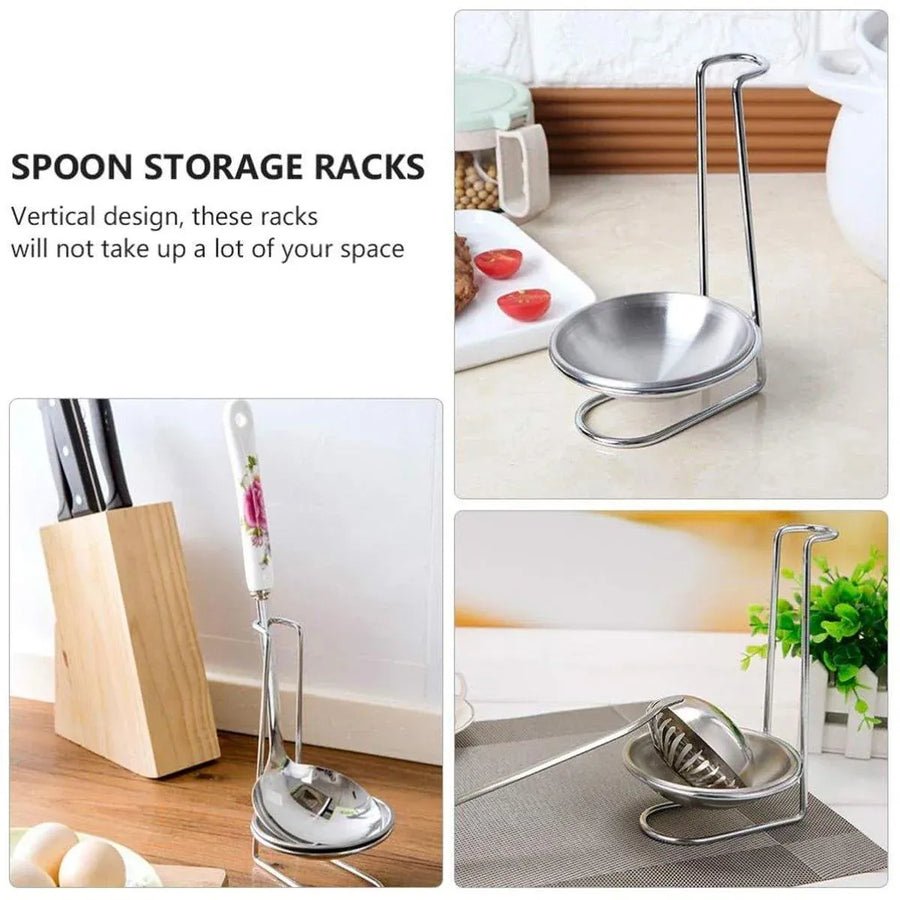 2 Pcs Portable Stainless Steel Soup Colander Rack Kitchen Utensil Storage