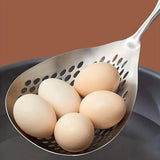 304 Stainless Steel Kitchen Colander Long Handle Noodle Dumpling Strainer Spoon - Stainless steel - Extra Image