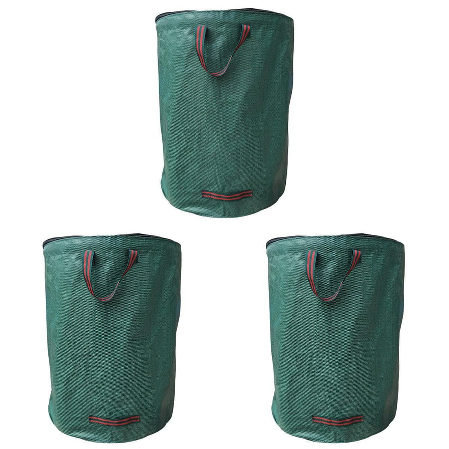 Green Garden Waste Bags with Lids 76 x 67 cm - 3 Pieces