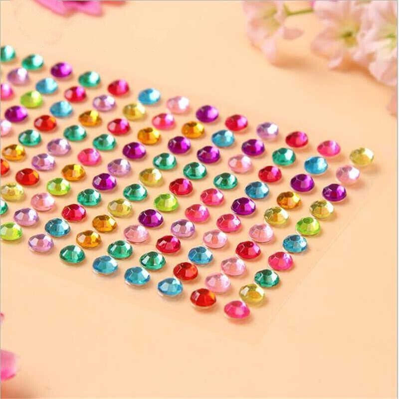 504Pcs Self-Adhesive Acrylic Rhinestone Sticker Decals 6mm - Multicolour