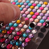 504Pcs Self-Adhesive Acrylic Rhinestone Sticker Decals 6mm - Multicolour - Extra Image