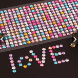 504Pcs Self-Adhesive Acrylic Rhinestone Sticker Decals 6mm - Multicolour - Extra Image