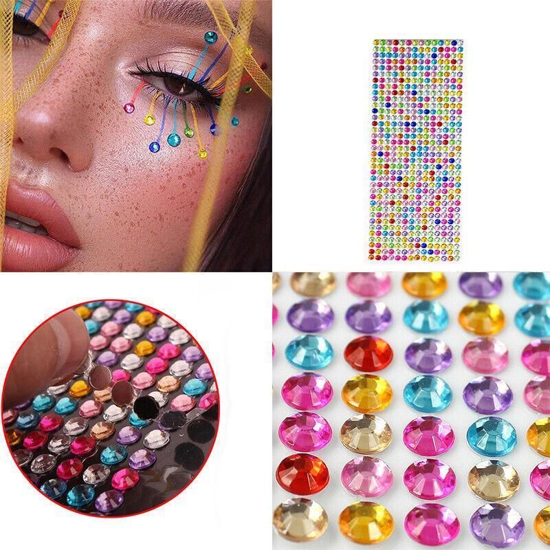 504Pcs Self-Adhesive Acrylic Rhinestone Sticker Decals 6mm - Silver