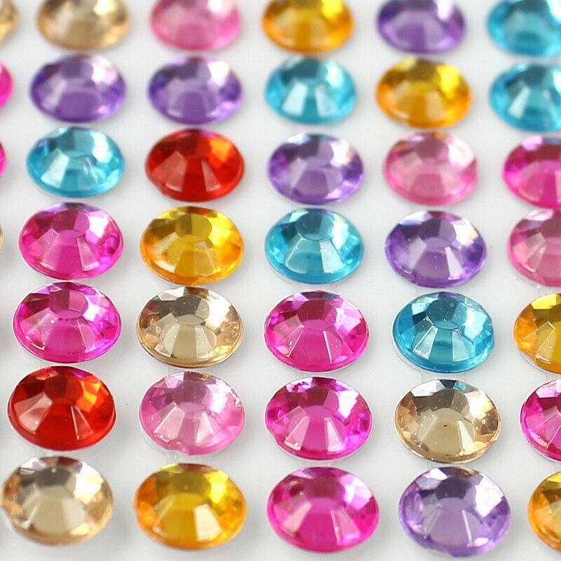 504Pcs Self-Adhesive Acrylic Rhinestone Sticker Decals 6mm - Silver