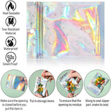 100/200X Iridescent Zip Bags for Food Storage & Holographic Makeup Pouch - 7*10cm 100PCS - Extra Image