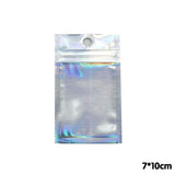 100/200X Iridescent Zip Bags for Food Storage & Holographic Makeup Pouch - 7*10cm 200PCS
