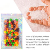 100/200X Iridescent Zip Bags for Food Storage & Holographic Makeup Pouch - 9*12cm 100PCS - 45-Degree Angle