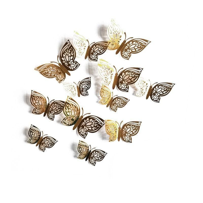 12X 3D Butterfly Wall Decals Stickers Removable Kids Nursery Decoration - 7601