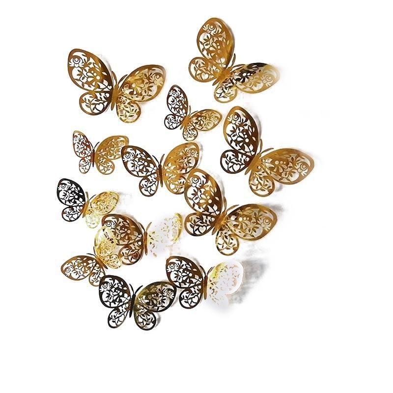 12X 3D Butterfly Wall Decals Stickers Removable Kids Nursery Decoration - 7603