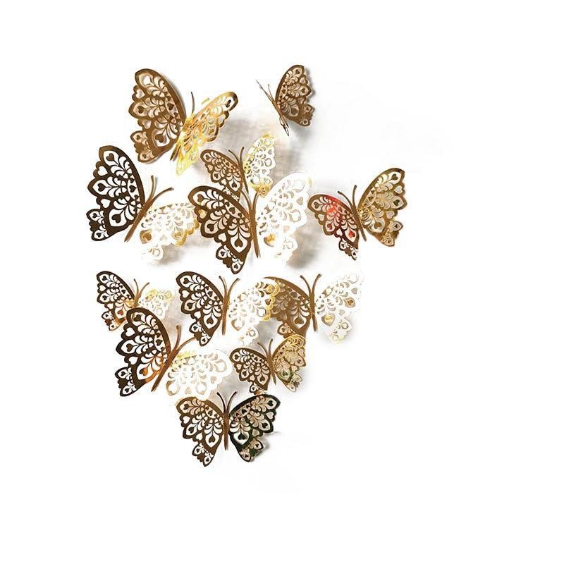 12X 3D Butterfly Wall Decals Stickers Removable Kids Nursery Decoration - 7603