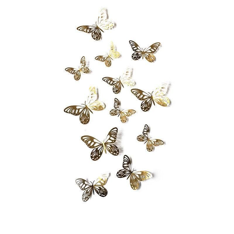 12X 3D Butterfly Wall Decals Stickers Removable Kids Nursery Decoration - 7605