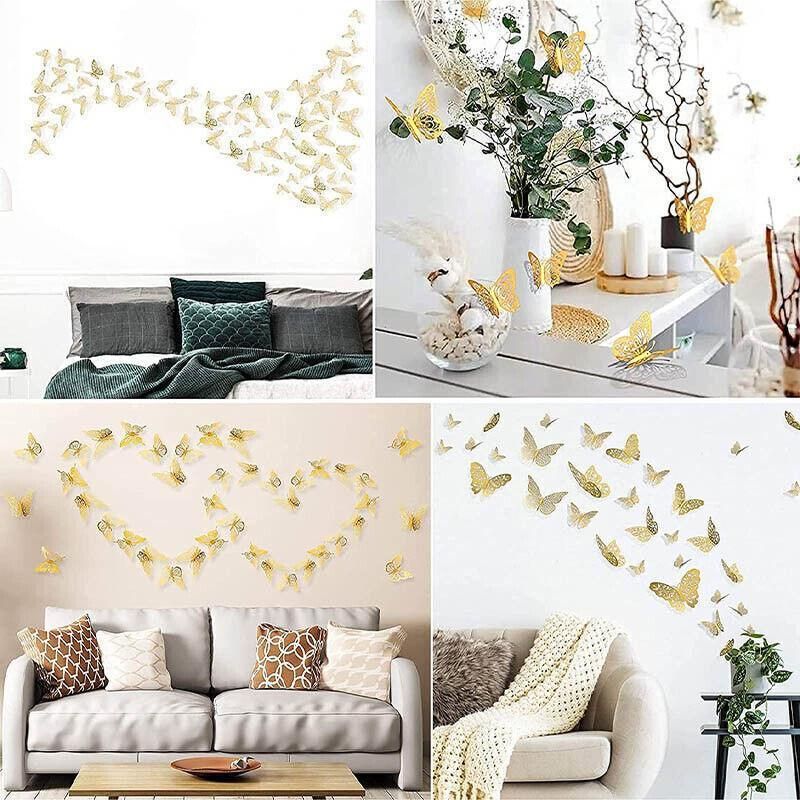12X 3D Butterfly Wall Decals Stickers Removable Kids Nursery Decoration - 7605